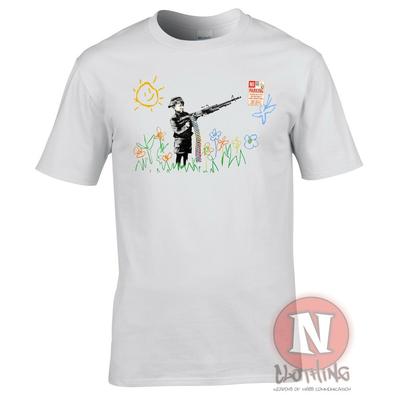 Banksy Crayon Gangster T-shirt Funny Urban Art Graffiti Colour the World
