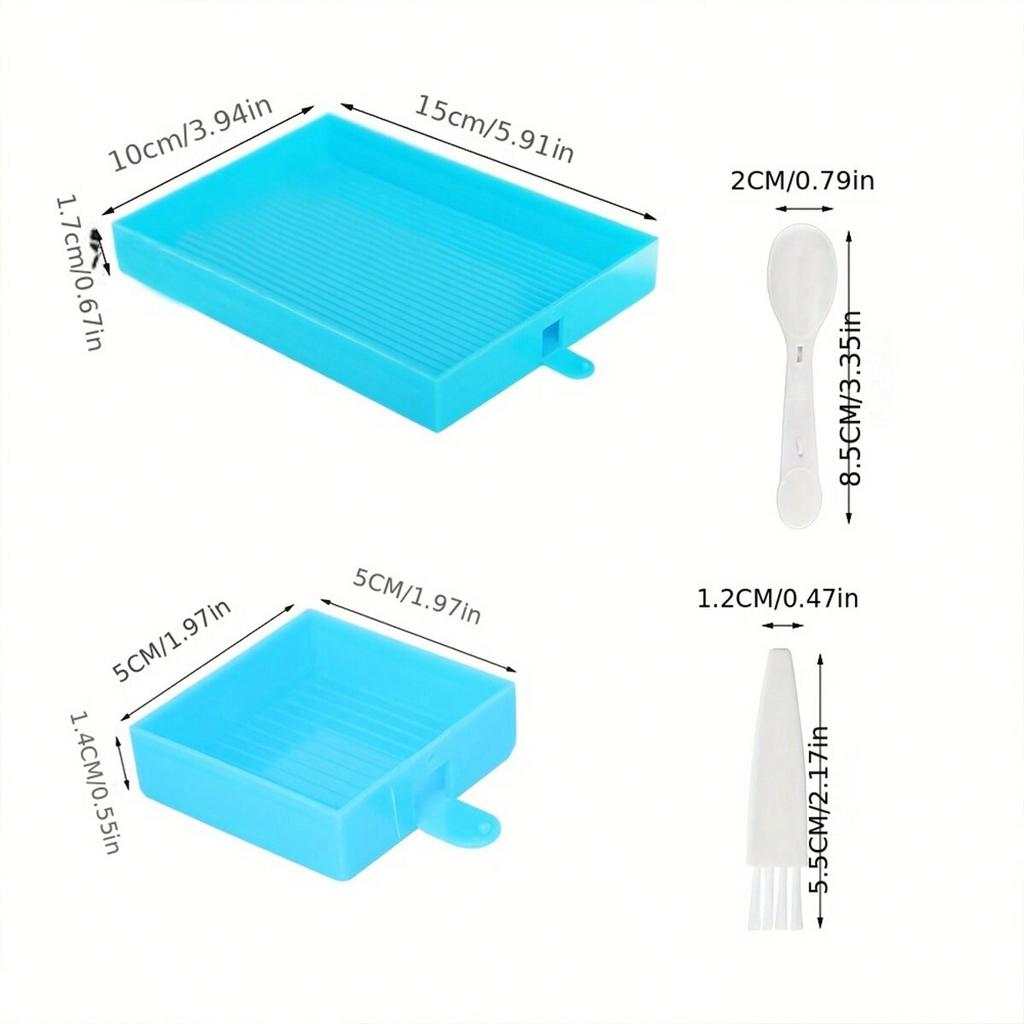 Kit de 9 pièces Palette Plateau de peinture au diamant Grande capacité Plaque de diamant Pinceau de peinture au diamant Nail Art Planche à perles Point de croix