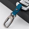 The First Layer of Cowhide Keychain Pendant  Simple Car Metal Keychain Buckle Head Keychain
