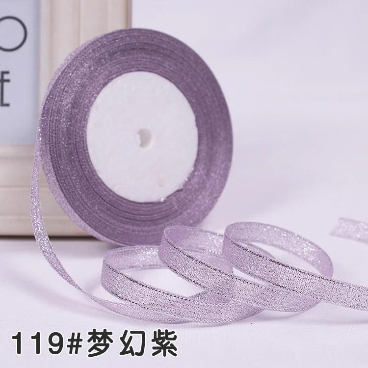 6mm 10mm 15mm 20mm 25mm 40mm 50mm 25 Jardów Złote Srebrne Brokatowe Wstążki Owijanie Prezentów Ślubnych Boże Narodzenie Halloween Impreza DIY Rękodzieło