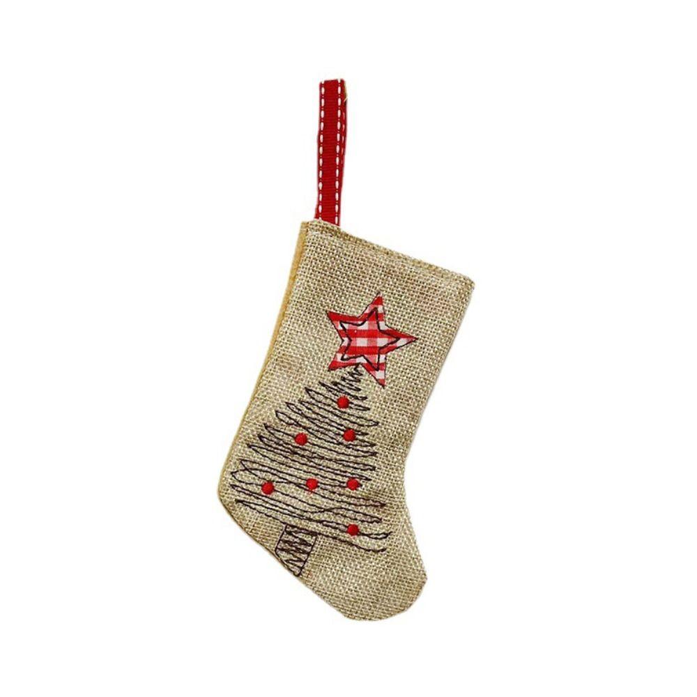 

Hanging Christmas Gift Bag Linen Christmas Decoration New Year B