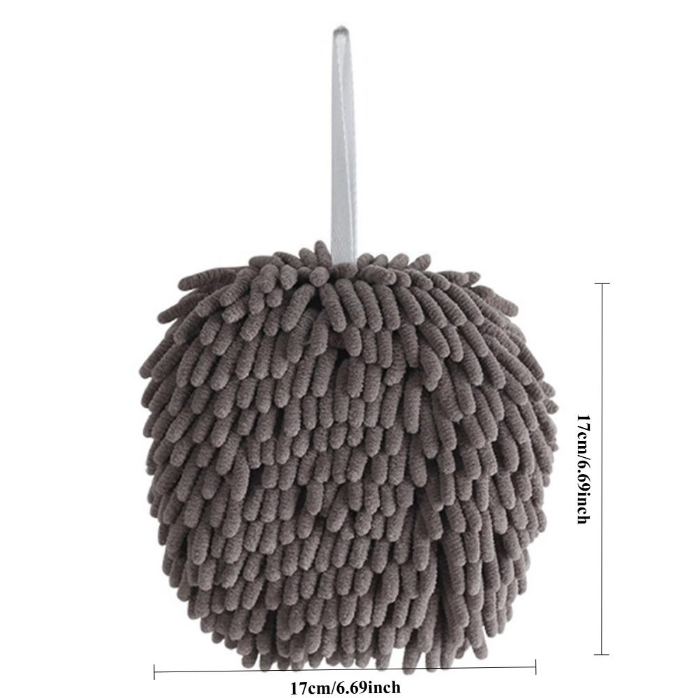 Household Bathroom Hand Towels Wipe Chenille Hand Towel Ball Kitchen Hanging Loops Quick Dry Soft Absorbent Microfiber Towels