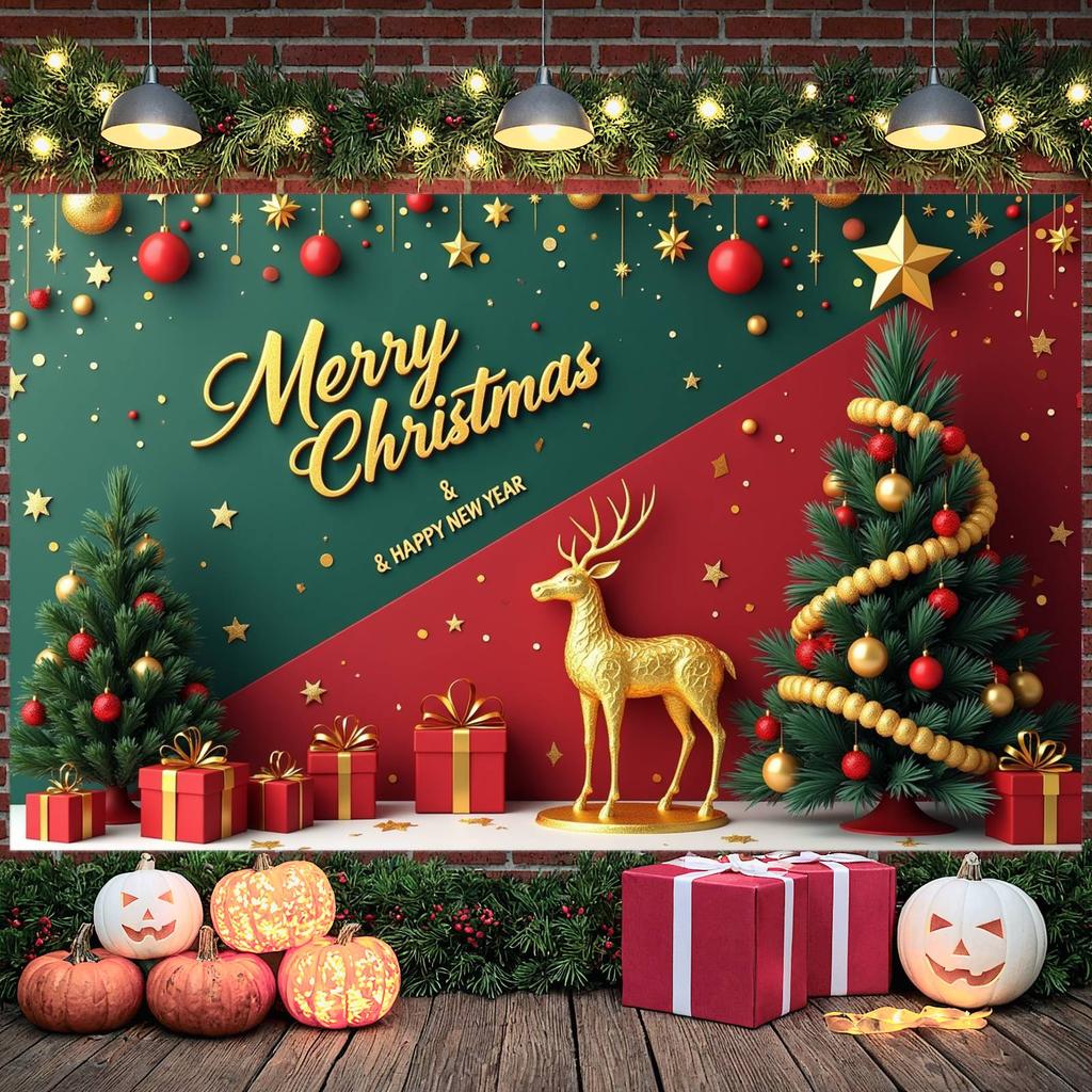 Holiday Banner Christmas Ball Ornament Xmas Banner Winter Banner Festive Pattern For Home Decoration Festive Decoration Family