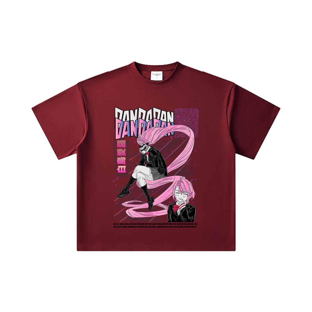 260 GSM Double Yarn 32 Count 100% Cotton Dandadan V2 Aira Print Unisex Heavy Cotton T Shirt