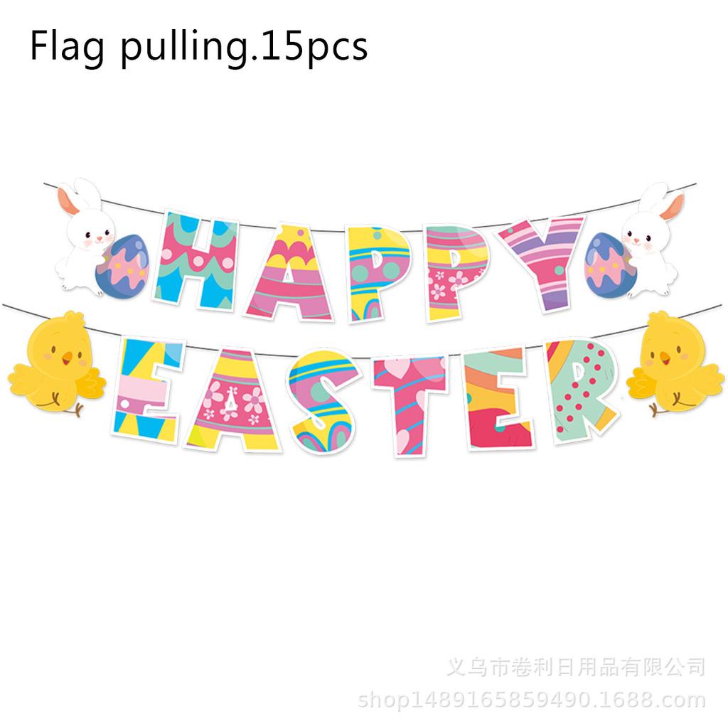 Easter Bunny Theme Party Supplies Easter Decoration Easter Party Banners Disposable Cutlery Arrangement