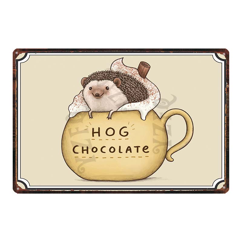 YZFQVintage Affiche Alimentaire Chocolat Métal Rétro Panneaux Candy Bar Plaque Murale Cuisine Maison Restaurant Décoration DU-6822B