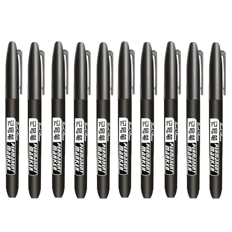 6/10 PCS Permanent Marker Pen Manga Drawing Markers Black Blue Red Waterproof Ink Sketch Pens Stationery Art School Supplies