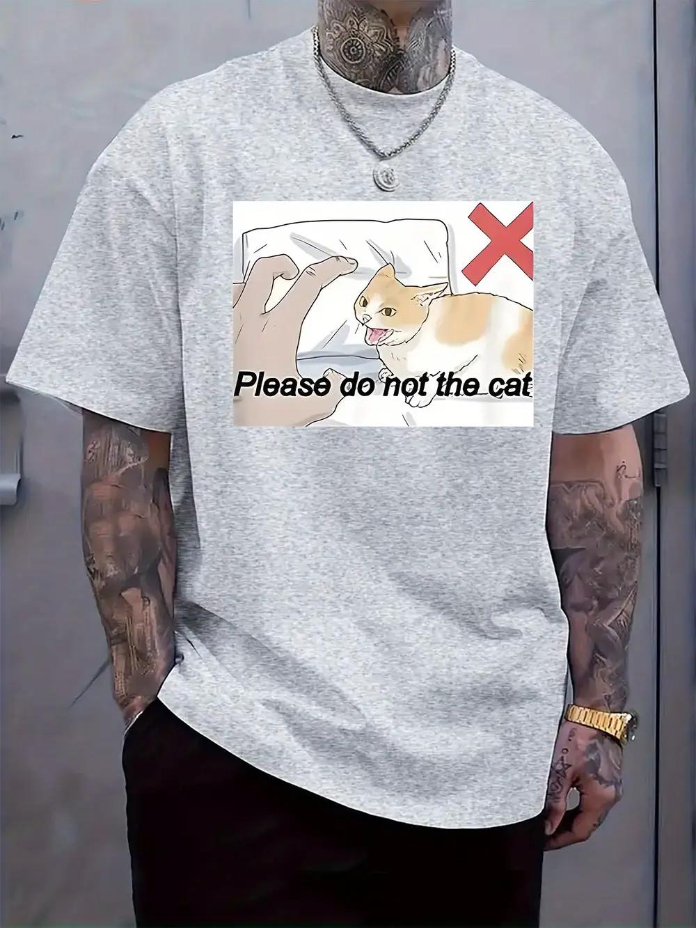 Casual Please Do Not Pet the Cat Graphic T-shirt - Short Sleeve S