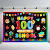 Preschool Kindergarten Graduate Backdrop 2025 Congrats Grad Kids Students Happy 100th Day Classroom Prom Party Decor Background