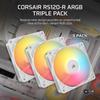 Corsair ARGB WHITE Triple Reverse Fans PC Case RS120-R Fan, 3-Pack, White, CO-9050197-WW
