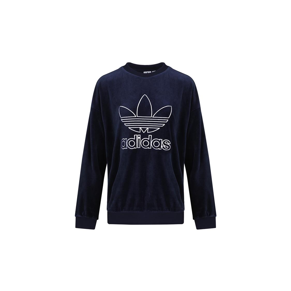 Adidas Originals КРУГЛЫЙ СВИТЕР Свитшоты Женские Темно-синий Круглый вырез Средняя посадка Обычный GD2285 34