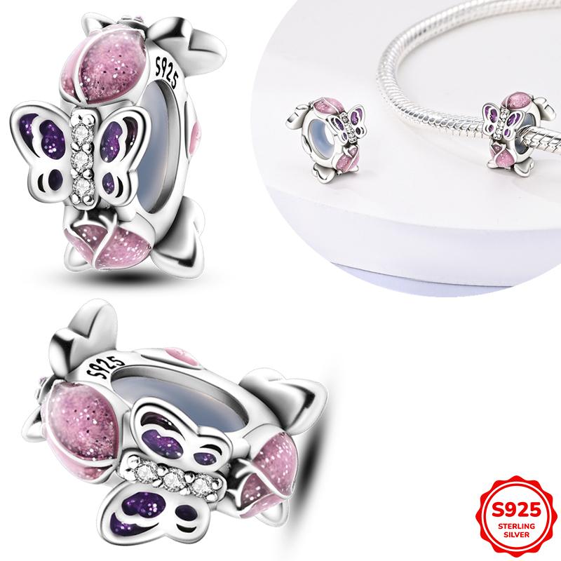 925 Silver Moments Keychain Charm Fit Original Silver Beade Ladies Gift