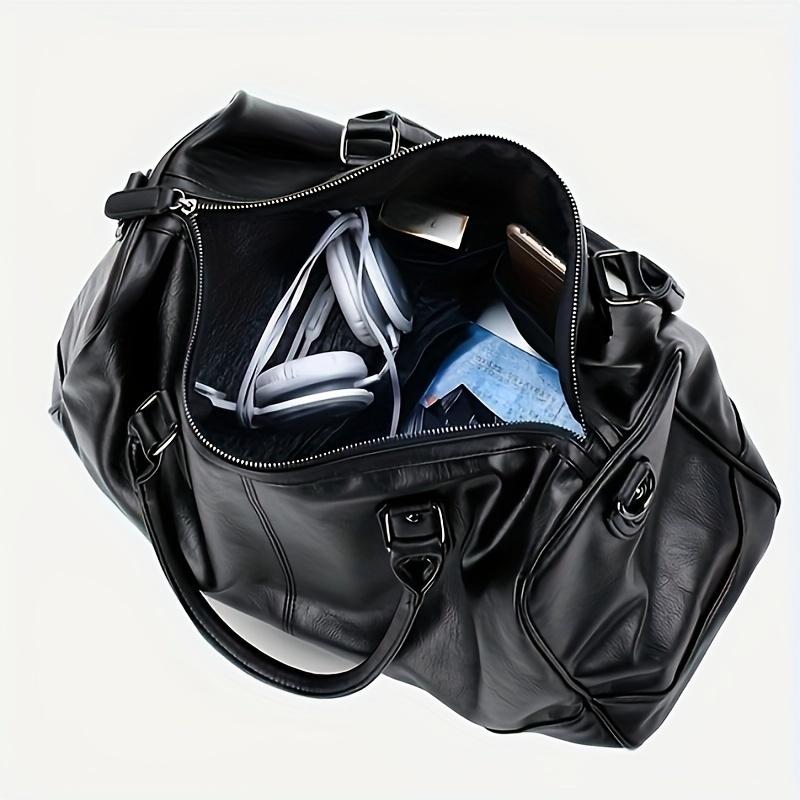 1pc Men's Travel Business Casual Pu Leather Bag, Large Capacity Shoulder Handbag