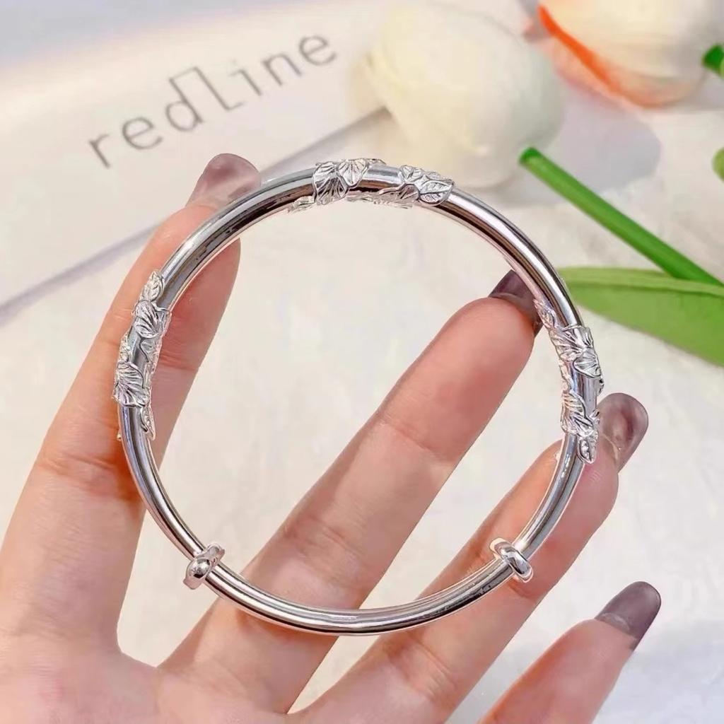Light Luxury Flower Bracelet Women's Solid Light Niche Design Push-pull Antique Bracelet for Girlfriend's Birthday Bracelet