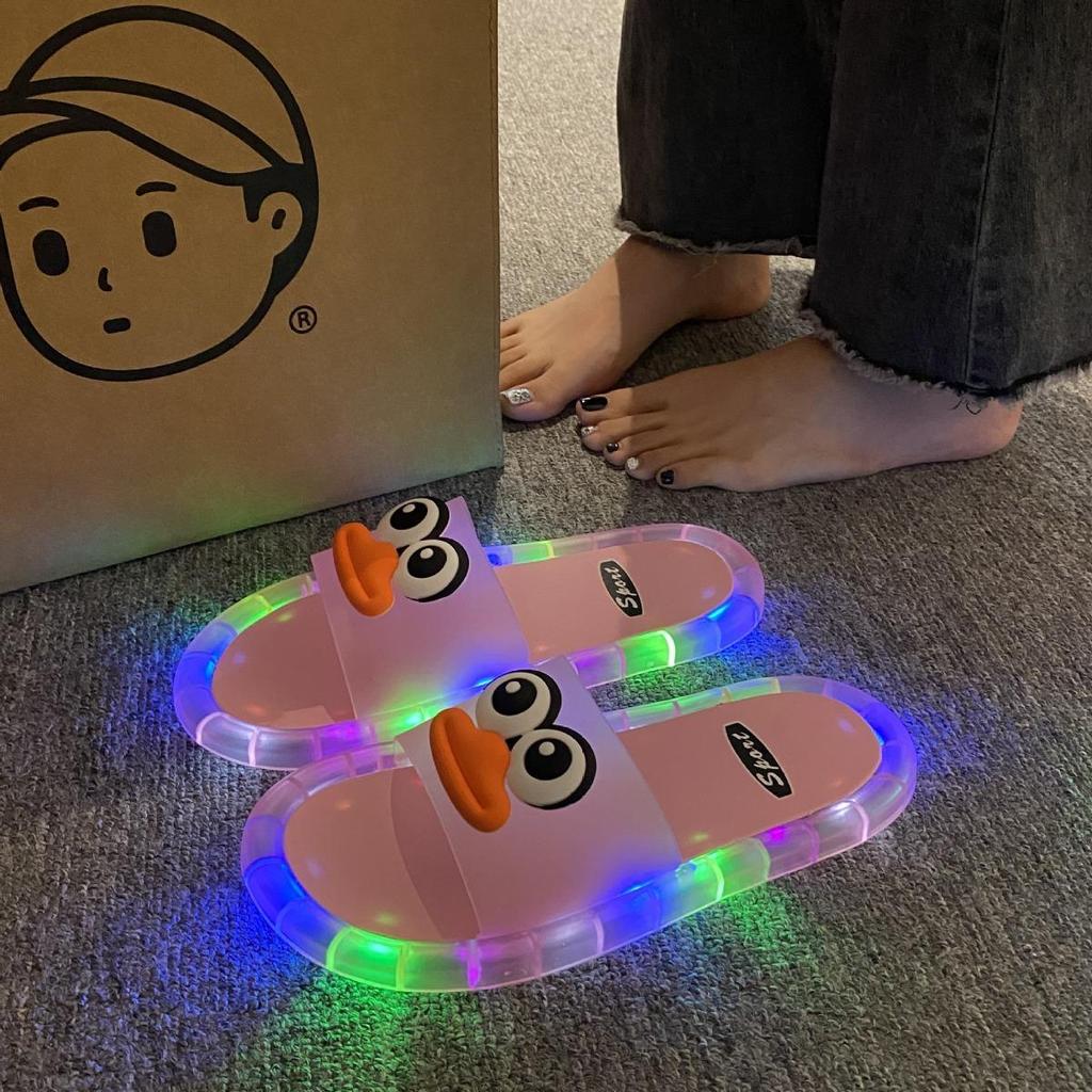 Women's Luminous Slippers, Non Slip Flat Bottom, Cool Sparkling Luminous Slippers, Couple and Good Friend Sandals, Women's Shoes
