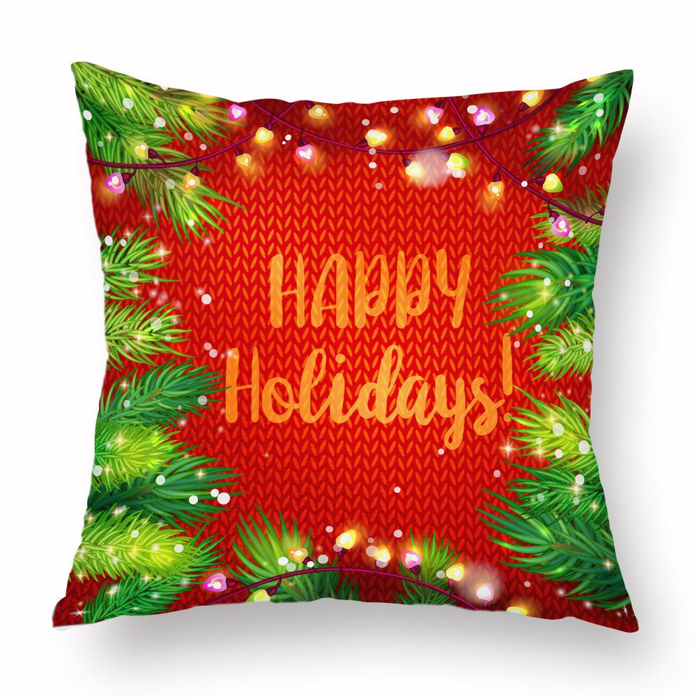 Santa Claus Pillow Case Bell Home Decoration Living Room Sofa Cushion New Snowflake Pillow Can Be Customized