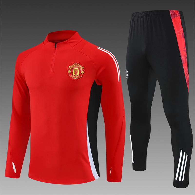 Adult Children S Manchester United Training Uniform Set Men S Long Sleeve Football Jersey Autumn & Winter Sports Quick Dry Breathable Casual Suit children-10 sizes
