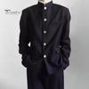 Men Suit Coat Solid Color Stand-up Collar Single-Breasted Formal Jacket with Flap Pockets Chinese Tunic Suit