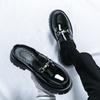 Męskie mokasyny typu mule, skórzane chodaki, buty typu slip-on, codzienne, odkryte, półdrag, buty imprezowe, gruba podeszwa, buty zwiększające wysokość