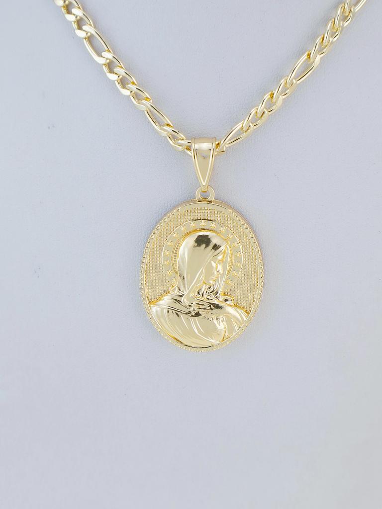 1 Piece 14k Gold Plated Virgin Mary Christ Pendant Necklace St. Jude Joseph Religious Jewelry