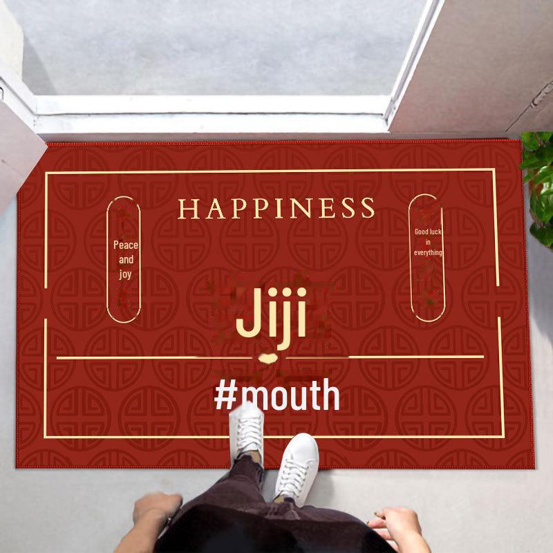 Kırmızı Düğün Kapı Paspasları - Yeni Evlilerin Dekorasyonu İçin Şık Giriş Halısı