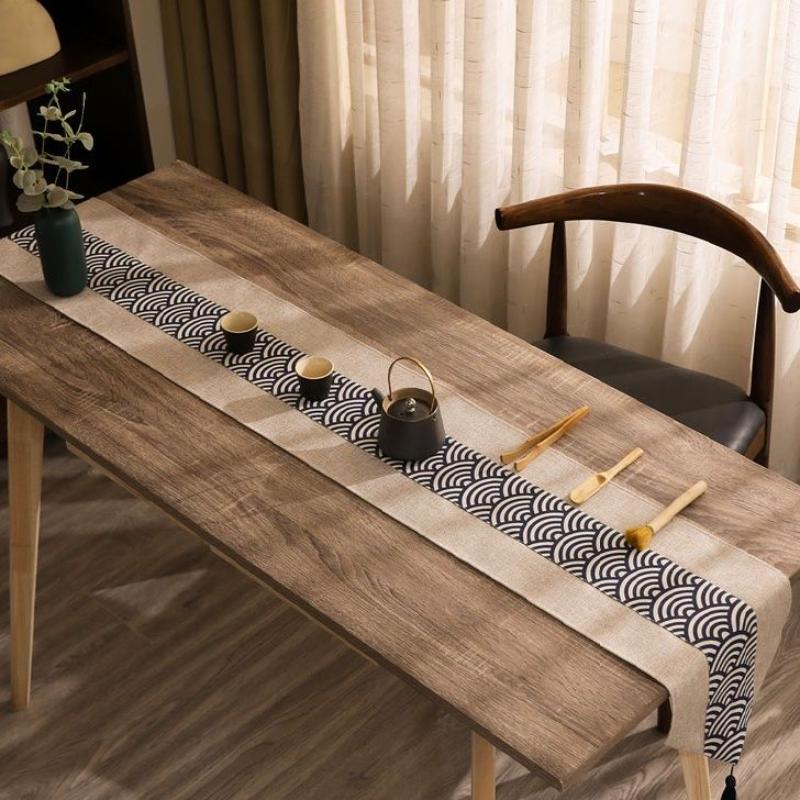 Дорожка для стола в китайском стиле в стиле ретро из хлопка и льна — фото 5