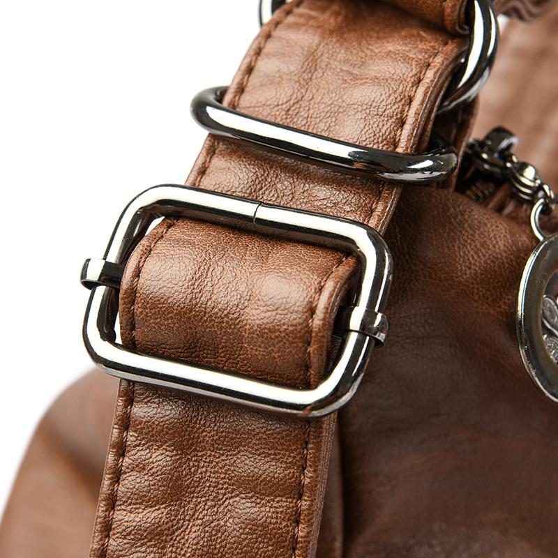 Damen-Umhängetasche aus weichem Leder, große Kapazität, Damentasche mittleren Alters