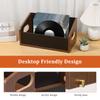 Wood Vinyl Record Storage Holder Vintage Tabletop Large Capacity Album Record Organizer for LP Vinyl Record CD Disc Storage Box