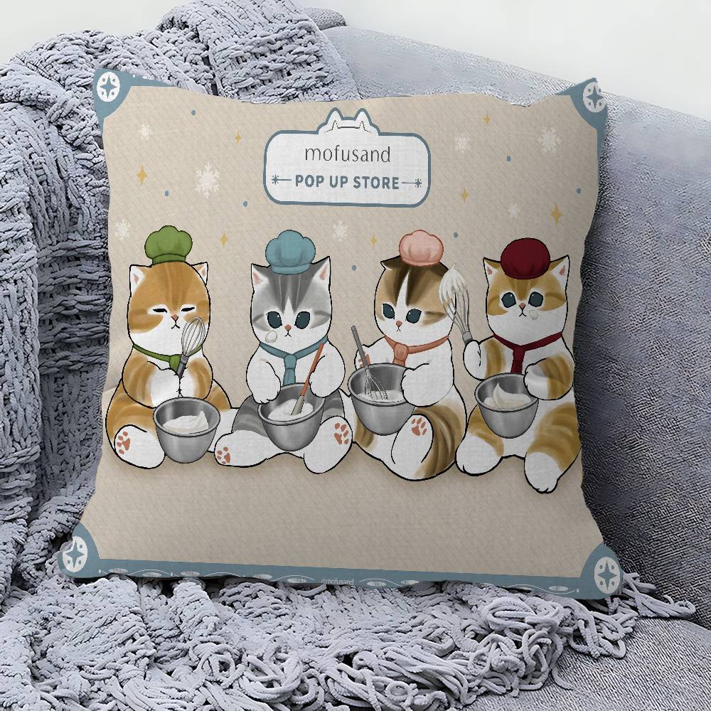 Funny Cat Mofusand Anime Cushion Cover Pillowcase Upholstery Sofa Throw Pillow Home Decor Pillowcas