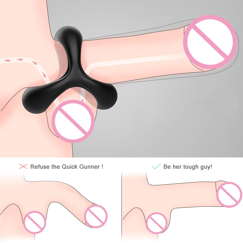 Male Silicone Penis Rings Scrotum Bind Delay Ejaculation Cock Ring Sexy Erection Rings Couple Lover Sex Shop Sex Toys For