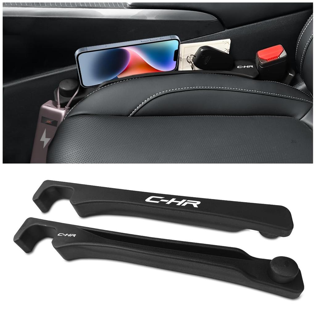 Gap Filler Seat Side for NGX50 with Symmetrical Logo Organizer for Item Drop Hanging Driver and Passenger Interior Set of 2 [Double-Sided - C-HR]