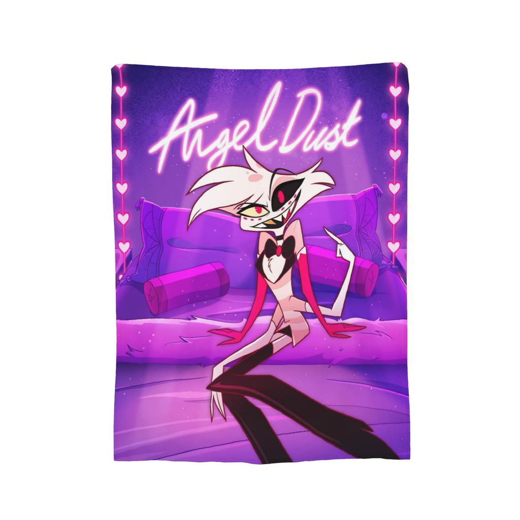 Cartoon Hazbins Hotels Blanket Velvet Print   Multifunction Lightweight Thin Throw Blanket for Sofa Car Bedspread