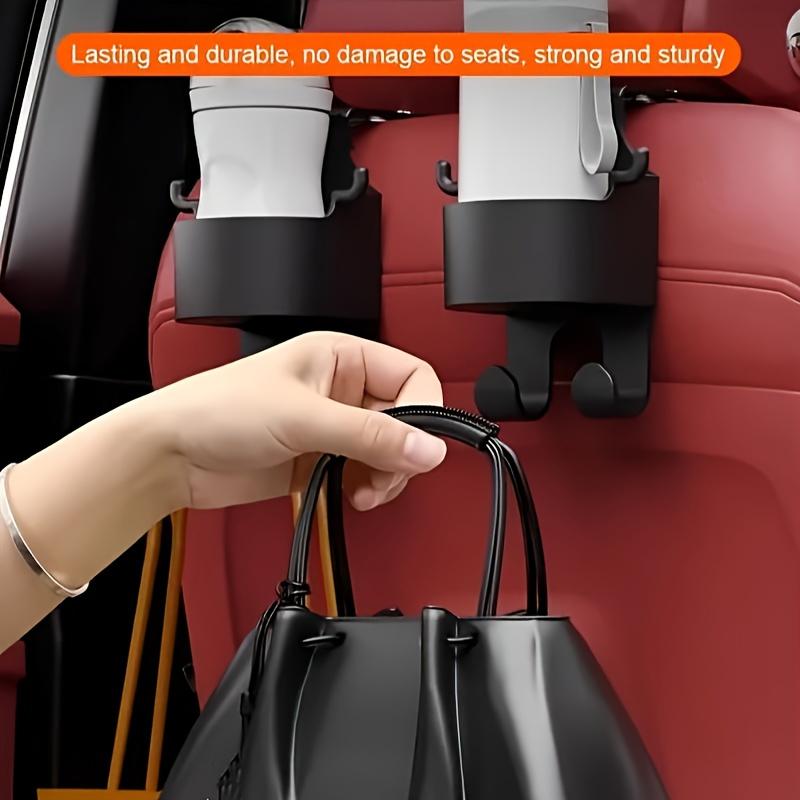 Multifunctional Car Headrest Hook - 5kg Capacity Cup Holder & Phone Stand for Universal Vehicle Use