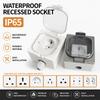 IP65 Waterproof Outdoor Socket Box Wall Recessed Power Outlet With Flip Cover EU UK US Universal Modules For Garden Kitchen