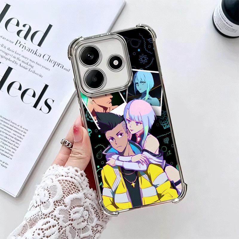 

E-Edgerunners Anime Lucy Soft Phone Case For Xiaomi Redmi Note 14 15 Pro Plus 13 12 11S 11T 5G 10 9S 9 Plating Anti-Fall Fundas Redmi Note 9
