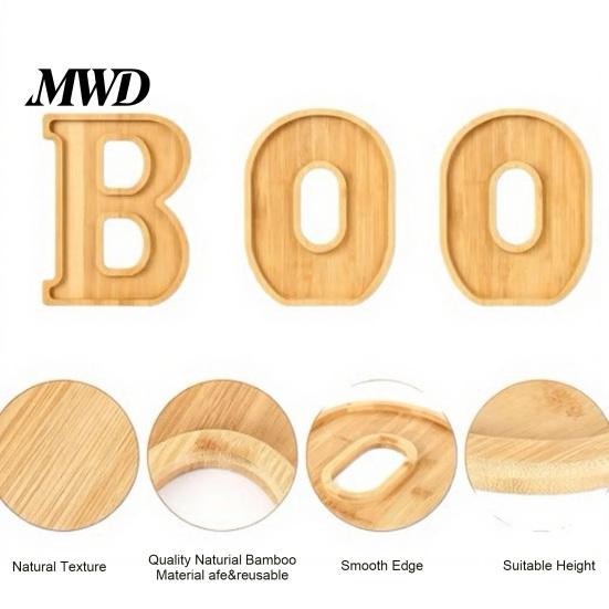 Unique Serving Set 3Pcs Halloween BOO Letters Fruit Tray, Large Fillable Candy Server, Snacks Event Decor Cookies Platter, Spooky Tray for Movie Night
