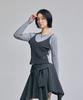 AWESOME STUDIO Bustier Layered Knit Gray