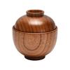 Wooden Bowl with Lid Japanese Style Children Mixing Fruit Small Bowls