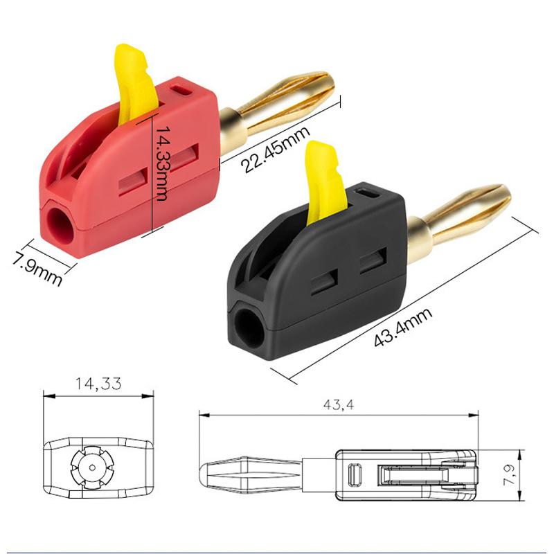 1Pc Portable 32A 4mm Banana Plug High Current Quick Connect Gold-Plated Banana Connectors Audio Copper Speakers Amplifier