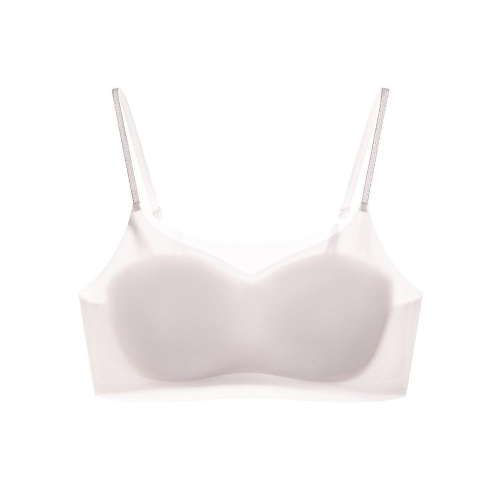 Summer thin simple ultra-thin cool breathable bra without steel ring gathering anti-sagging ice silk seamless back underwear