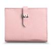 Ambitions Women's Bifold Wallet with Cute Drawstring, Slim, Cute, Large Capacity, Compact (Pink)