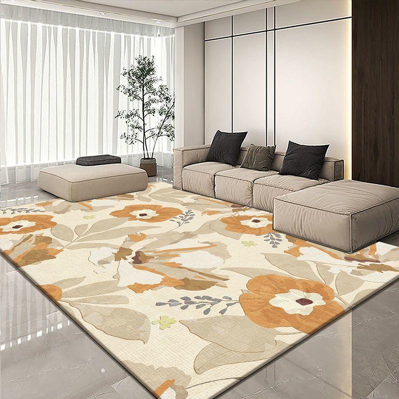 Nordischer Stil Blumendesign Große Größe Schlafzimmer Dekoration Teppich Weich Rutschfest Wohnzimmerteppich Fusselarm Leicht zu Reinigen Sofa Tischmatte