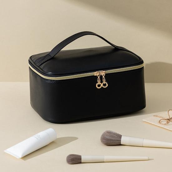 Travel Cosmetic Case Large Capacity Makeup Bag with Removable Divider Waterproof Toiletry Bag with Top Handle Cosmetic Organizer for Vacation Home