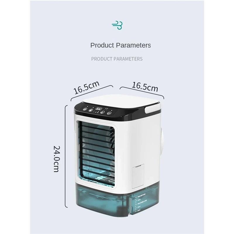 Klima Taşınabilir Fan Masaüstü Çift Sprey Ultrasonik Atomizasyon 3-Speed Sessiz Hava Soğutucu Gece Lambası Elektrikli Fan Ev için