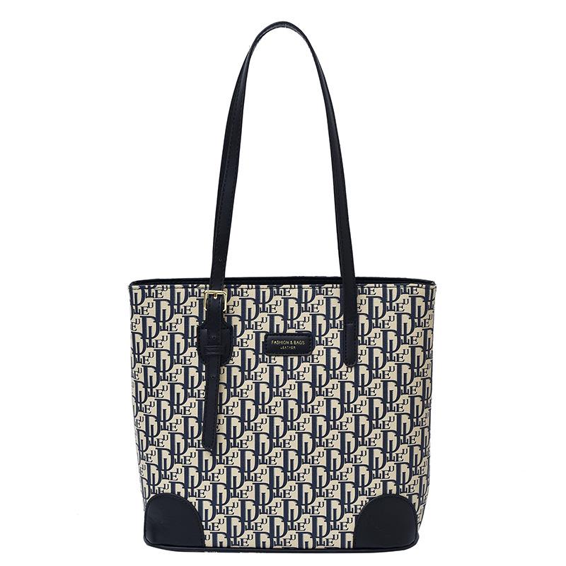 Retro Flower Print Large Capacity Tote Bag - High-End Fashion Handbag for Students