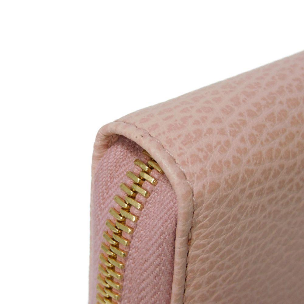 Used 9539 Double G Zip Around Wallet 456117 CAO0G 5909 7940 Pastel Zip Around GG Marmont Perfect Pink Women's from