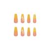 Yellow Gradient Crinkle Chrysanthemum Broken Diamonds Wearable False Nails Nail Stickers Nail Art