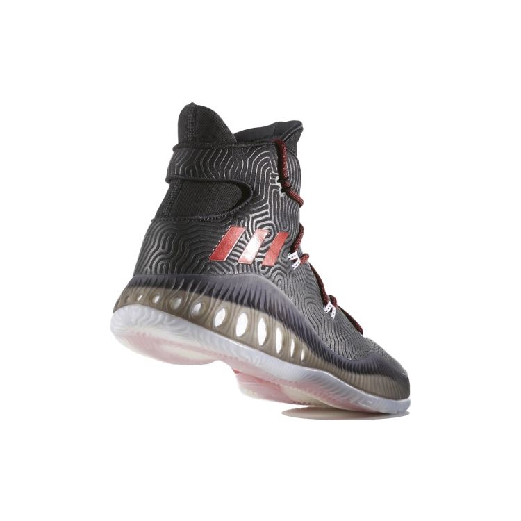 Adidas Crazy Explosive Round Toe Lace-Up Synthetic Leather Non-Slip Durable High-Top Basketball Shoes Men Sneakers Black BW0567