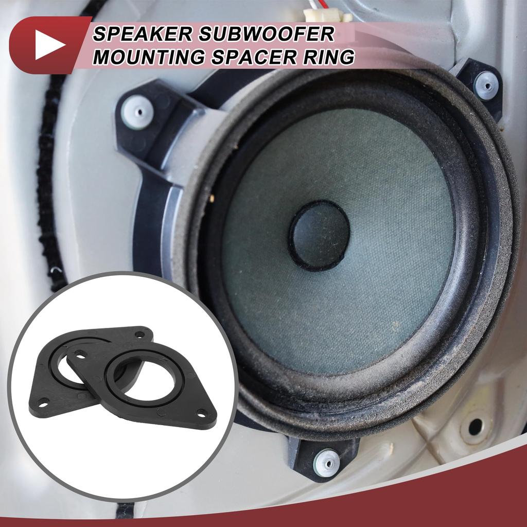 HEROFFIX Compatible with Toyota Tacoma Front Speaker Subwoofer Mount Compatible with Racquet Ring Black 2pcs Audio Coaxial Speaker Spacer Ring Tweeter