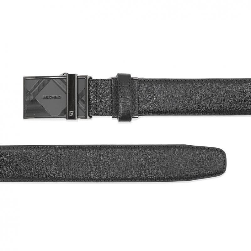 Daks Black Glossy Check Pattern Automatic Belt Bmg1acb1109k1